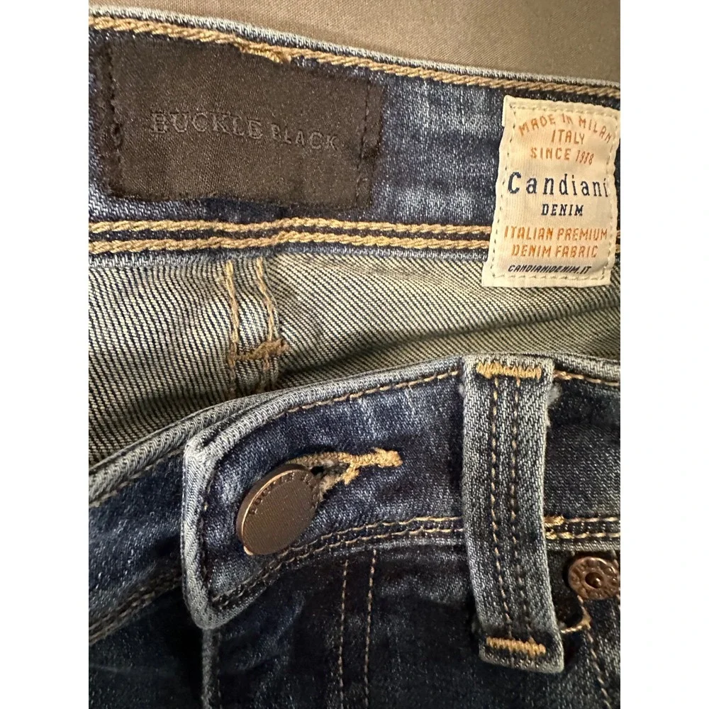 BKE Buckle Black Fit No 53 Skinny Jeans Mens 29x32‎ Candiani Italian Denim